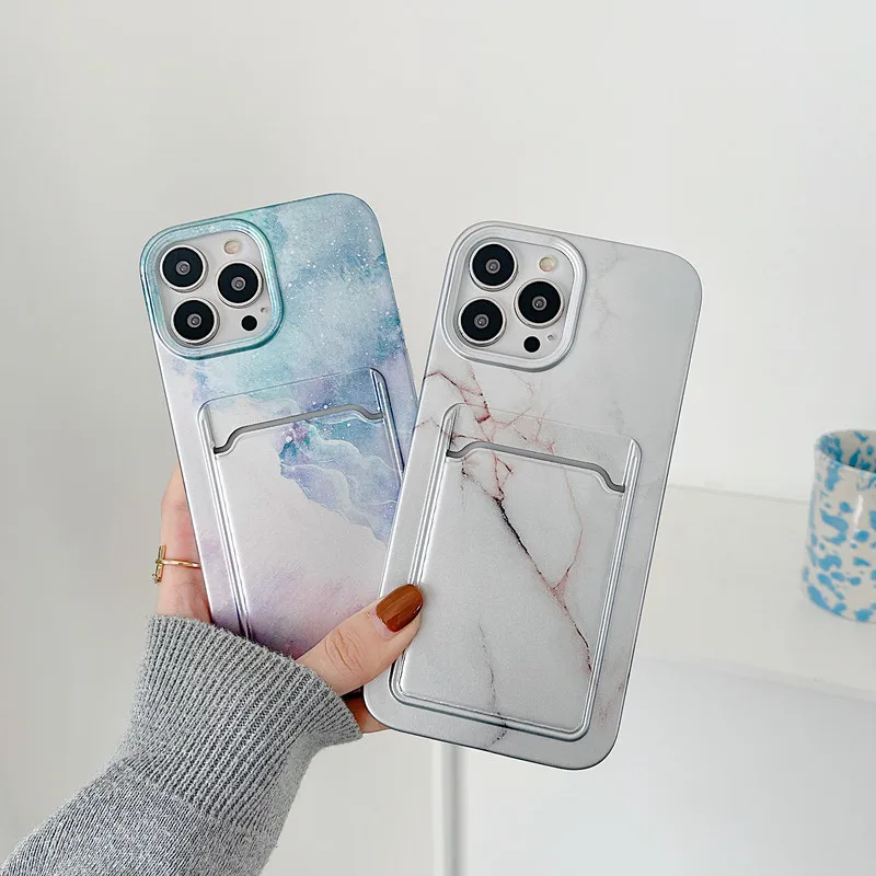 Чехол для телефона iPhone 13 12 11 Pro Max X XR XS 7 8 Plus искусственный мраморный кошелек чехол