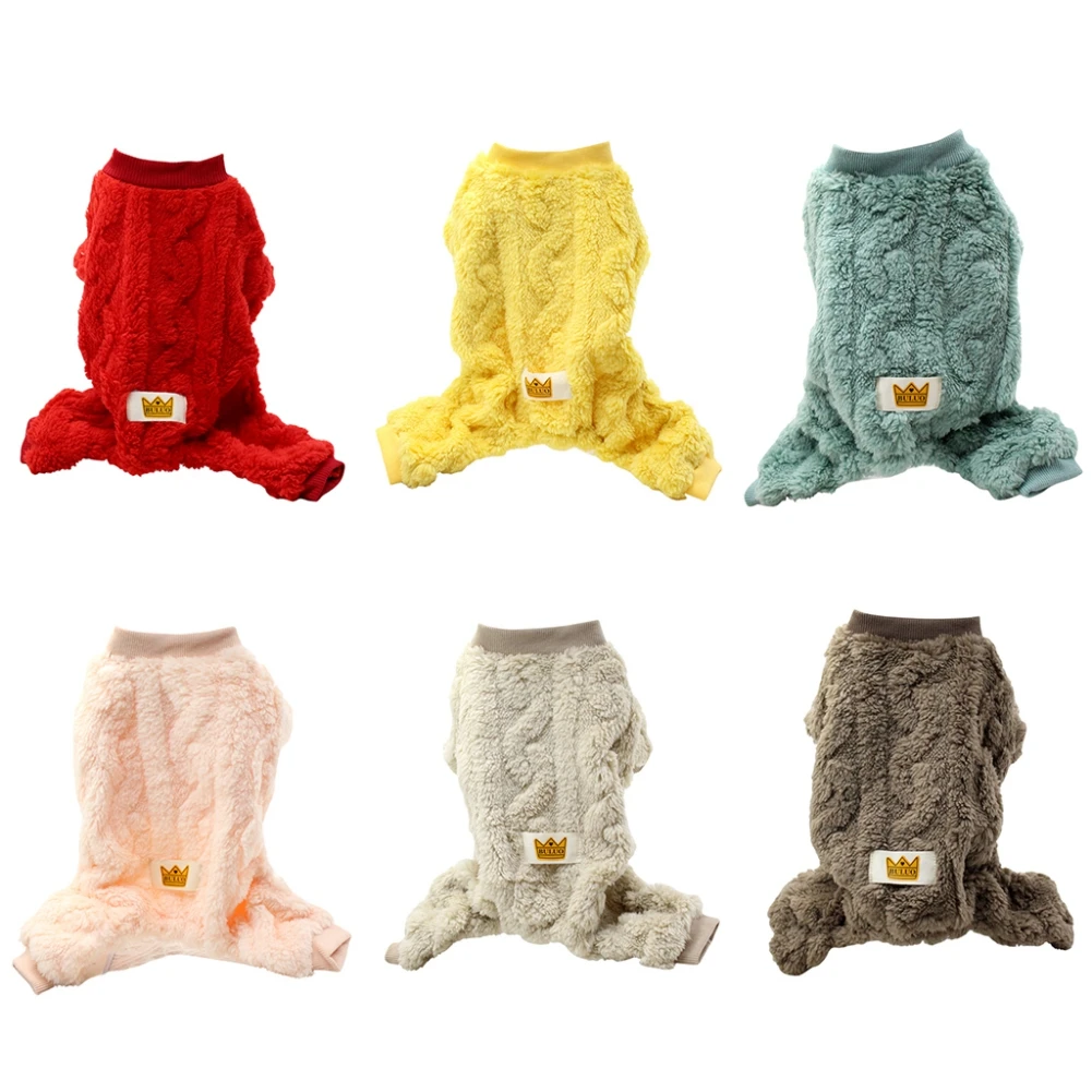 

Winter Dog Sweater Double-faced Fleece Warm Four-leg Jumpsuit or Cats Small Medium Teddy Chihuahua Costume Cute Pets Ropa Perro