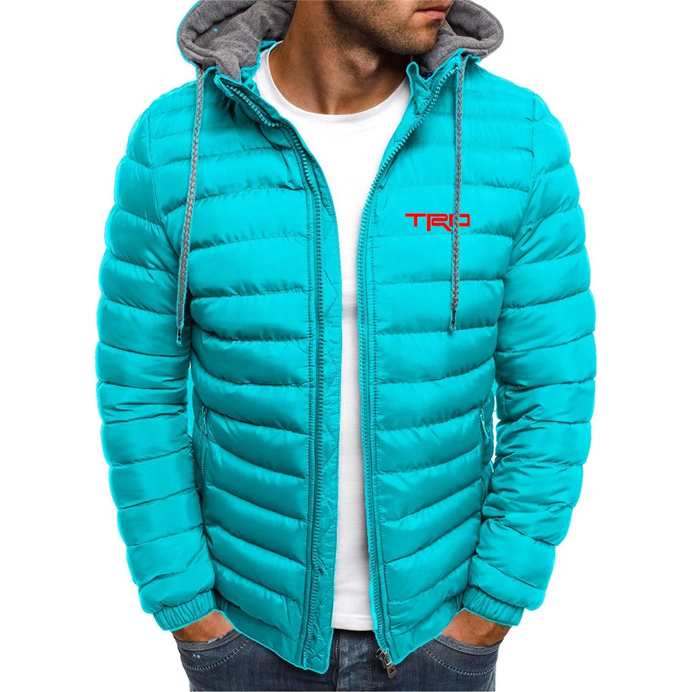

High Quality Down Jacket Male Winter Parkas Men Toyota TRD Car Logo Down Jacket Hooded Outdoor Thick Warm Padded Coat Oversize