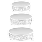 Полый цветочный узор круглый металлический серебристый держатель для торта десерт кекс кондитерские изделия тарелка для конфет поднос для свадебного мероприятия