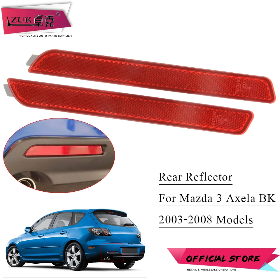 

ZUK Rear Bumper Reflector Light For Mazda 3 M3 Axela Sport Sedan Hatchback 2004-2009 Garnish Trim Lamp