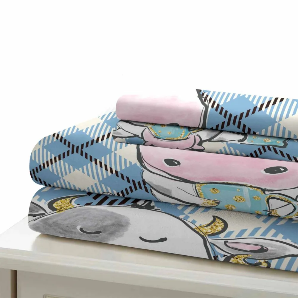 Комплект постельного белья с 3D-принтом в виде молочной коровы 2/3 шт. пододеяльник