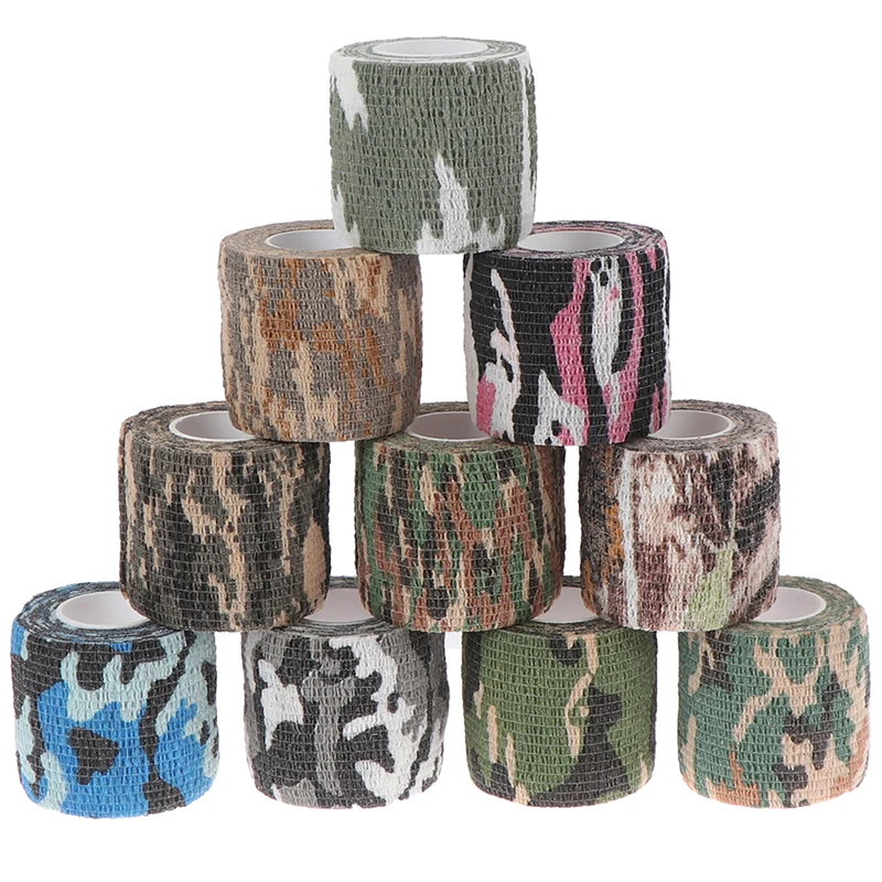 

HOT!5CMx4.5M Camouflage Camo Elastoplast Adhesive Bandage Wrap Stretch Self Adherent Tape for Wrist Ankle Slices Sports Safety