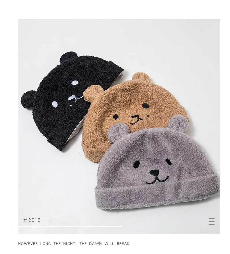 Женская шапка с милыми ушками медведя Мягкая Милая зимняя теплая вязаная капюшон