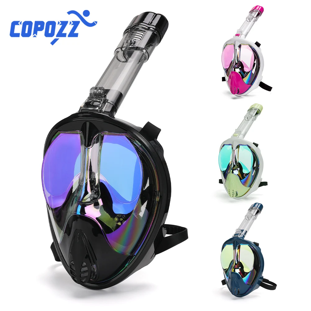 

2021 Full Face Diving Mask Plating Underwater Scuba Anti Fog Goggles Wide View Snorkeling Mask Diving Equipment for Adult