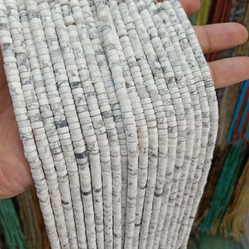 

2x4 мм, натуральные белые бриллиантовые бусины Heishi, бриллиантовые бусины из камня, аксессуары 15 дюймов