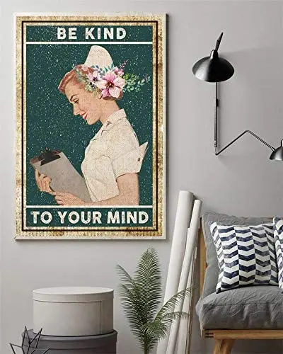 

SIGNCHAT Be Kind to Your Mind Vertical Poster Wall Decor No Poster Metal Sign 12x16 inch