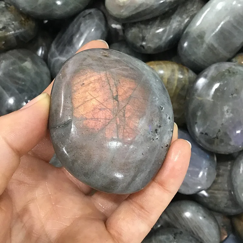 Натуральный фиолетовый и желтый Лабрадорит пальмовый камень драгоценные камни