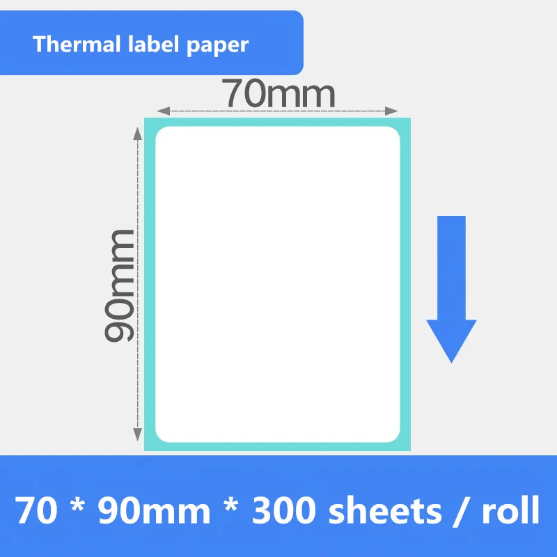 

70 * 90 mm * 300 sheets / roll thermal label paper supermarket shelf product price barcode QR code printer sticker