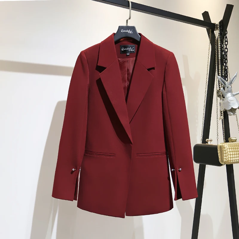 Весенний женский Блейзер осенняя Женская куртка корейские розовые черные