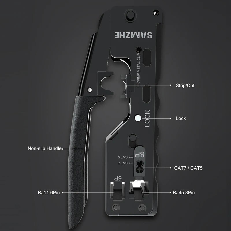 SAMZHE обжимные плоскогубцы сетевые инструменты инструмент для зачистки кабеля