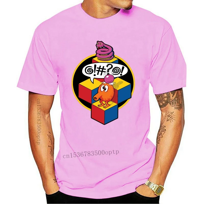 Q bert футболка аркадная видео игра Классическая ретро 80 е Веселая мультяшная