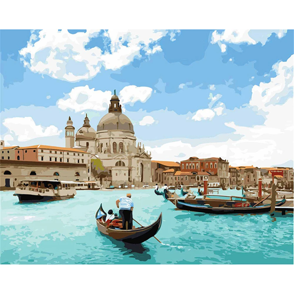 

Landscape Venice Pre-Printed 11CT Cross-Stitch Complete Kit DIY Embroidery DMC Threads Painting Handiwork Knitting Stamped