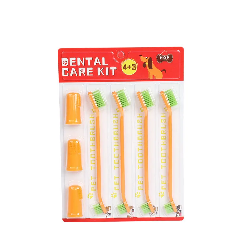 

Pet Toothbrush Set Silicone Finger Toothbrush Double-headed Toothbrush Dog Oral Cleaning Tooth Brush Set Pet Supplies