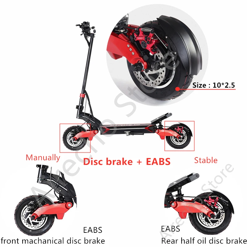 Лопасть 10 умный электрический скутер дюймов 52 в 2000 Вт Kickscooter двойной мотор