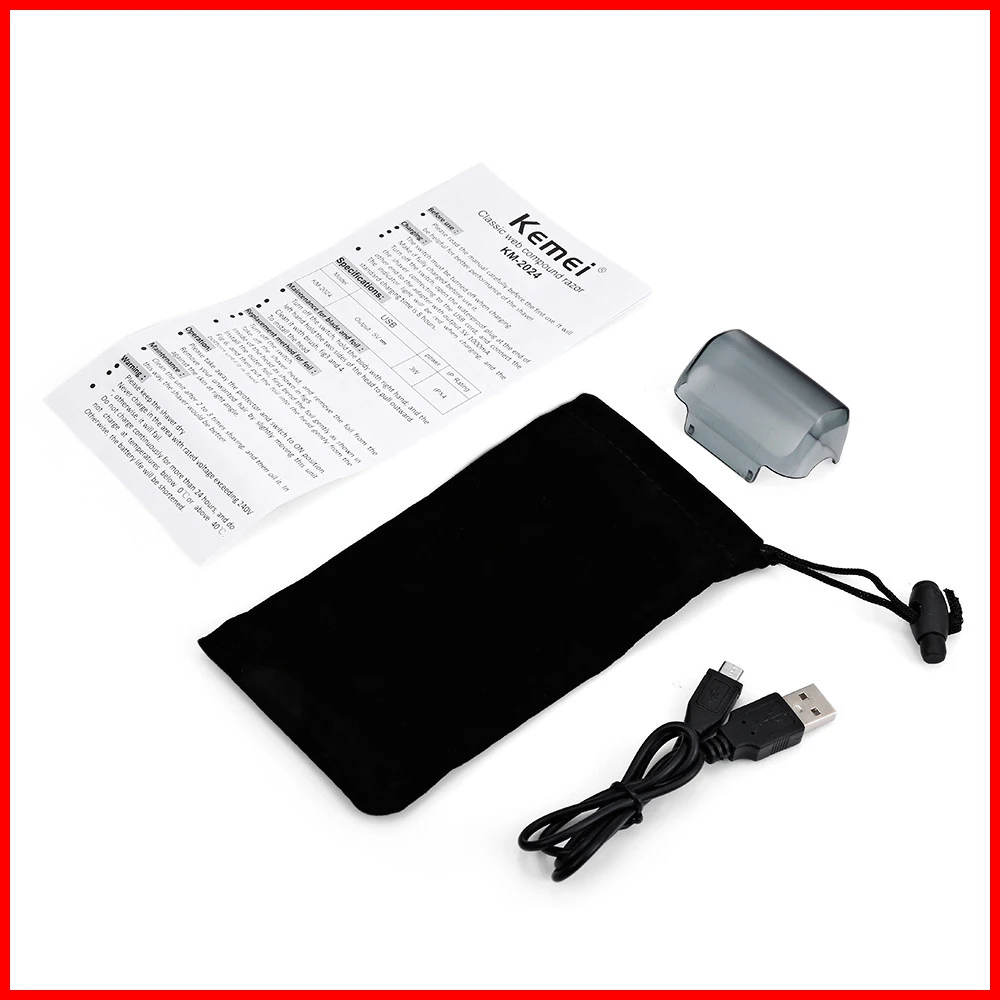 

New Electric Razor Keme Rechargeable Reciprocating Razor Waterproof Reciprocating USB Wireless Haircut Scissors