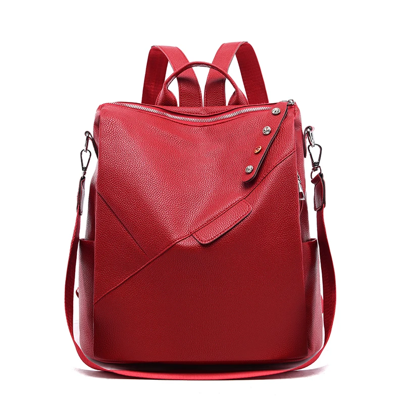 Фото Роскошный женский рюкзак Высококачественная кожаная Студенческая сумка модная
