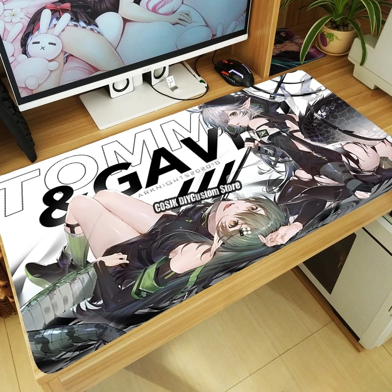 

HOT Anime Game Arknights Tomimi Non Slip Mouse Pad Large Keyboard Desk Mat Oversized Mouse Mat Play Accessories Drop shipping
