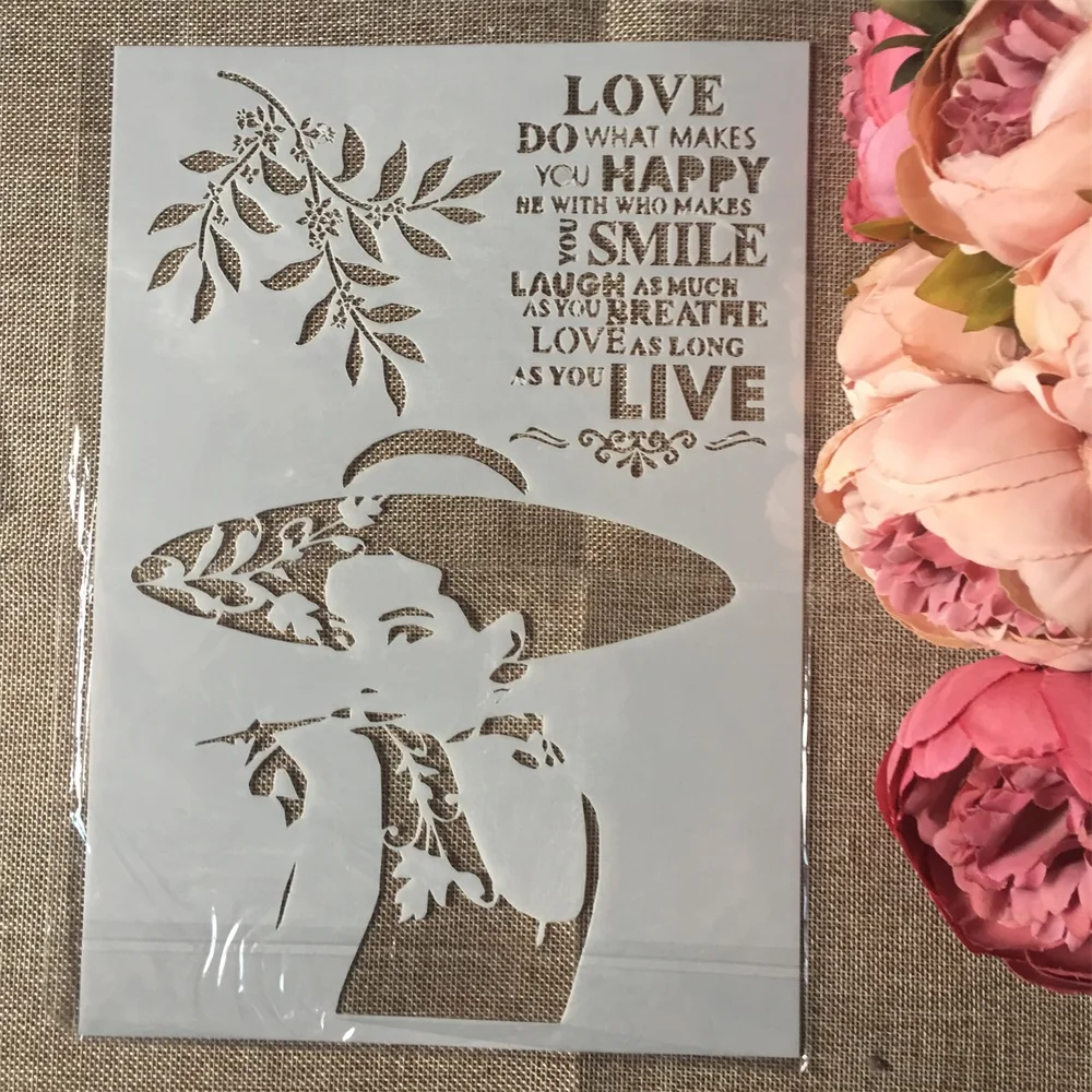 8 шт. A4 Европейский стиль швейный инструмент Леди DIY Layering трафареты живопись