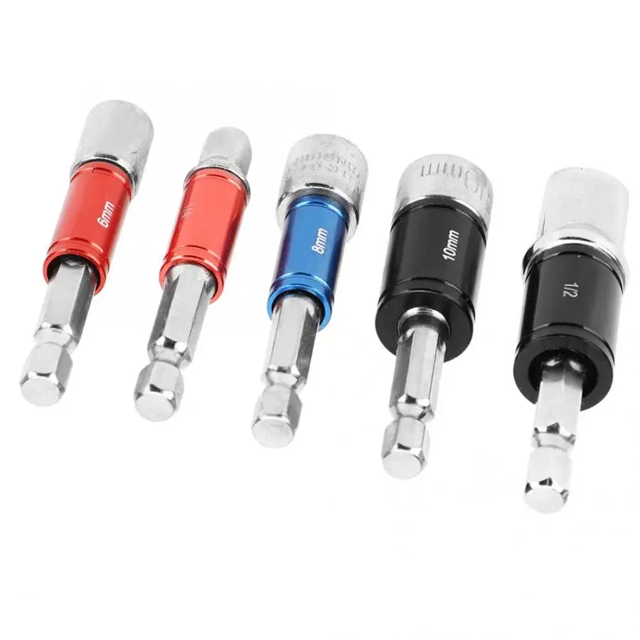 

5pcs/set Magnetic Metric Hex Shank Socket 6/8/10mm with Extension Bar