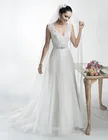 Женское шифоновое свадебное платье yiджонни, белое платье с V-образным вырезом, лето 2021