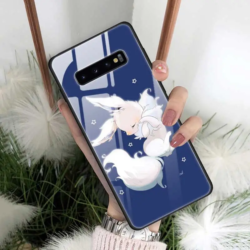17 Чехол из закаленного стекла с рисунком eevee для samsung Galaxy S10 S10e S9 S8 Note9 Note 10 Plus 5G A50 A30 края из ТПУ - Цвет: 17