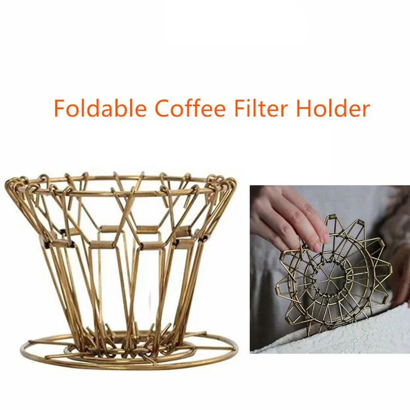 

Foldable Espesso Coffee Filter Alloy Steel Portable Reusable Coffee Dripper Barista For Kitchen Decoration Accessories