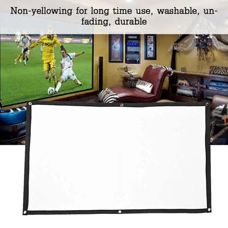 

Portable Projector Screen Hd 16:9 100 Inch Diagonal Projection Screen Foldable Home Theater For Wall Projection Indoor Outdoor