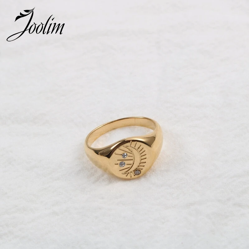 

Joolim High End PVD Shinny Moon Star Rings For Women Stainless Steel Jewelry Wholesale