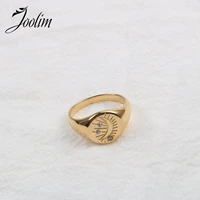 joolim high end pvd shinny moon star rings for women stainless steel jewelry wholesale