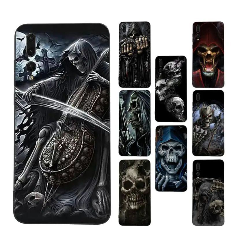 

Grim Reaper Skull Skeleton Phone Case Soft Silicone Case For Huaweip30lite p30 20pro p40lite P30 Capa