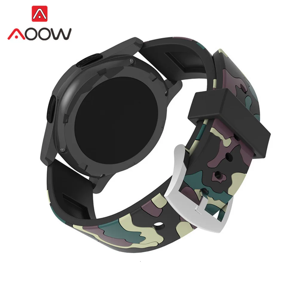 20mm 22mm High Quality Silicone Watchband for Samsung Galaxy Active 42mm 46mm Soft Camouflage Strap Bracelet Band for Gear S2 S3