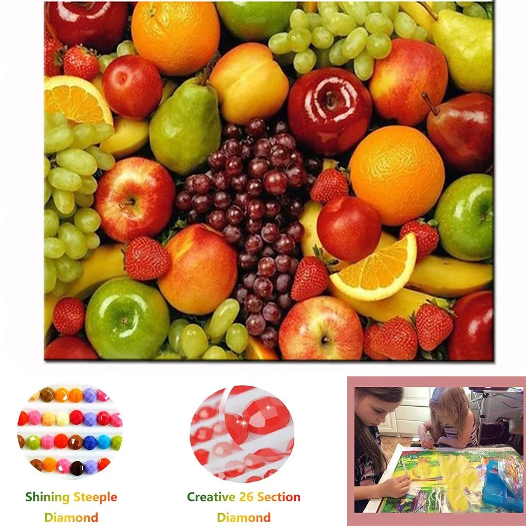 Фруктовая Милая алмазная живопись 5D DIY Dimond аксессуары полная дрель вышивка