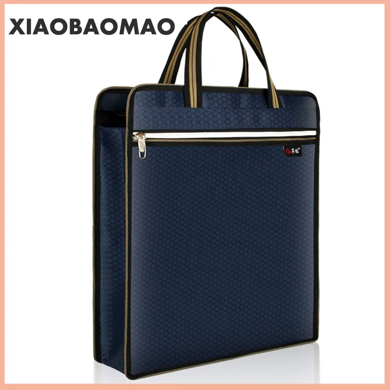 A4 Vertical Portable Document Bag Double-deck File Bag Business Conference Envelope Office Stationery Large Capacity Fashion