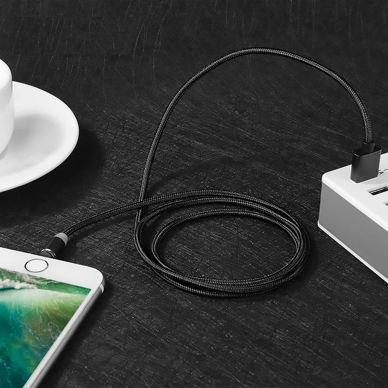 Магнитный USB-кабель для быстрой зарядки микро-кабель Type-C со светодиодной