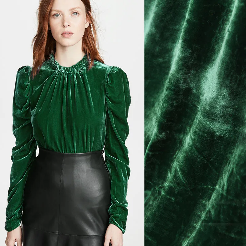 Высококачественная изумрудно зеленая хлопчатобумажная шелковая бархатная