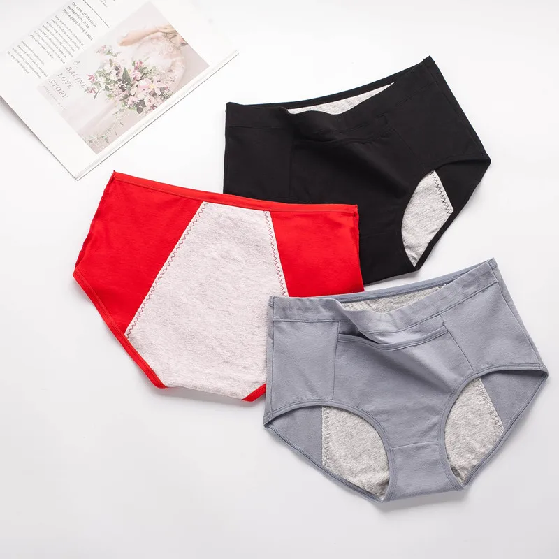 

6Pcs Aunt's Safety and Hygiene Mid-waist Leak-proof Pocket Women's Menstrual Underwear Pants Large Size Physiological Underwear