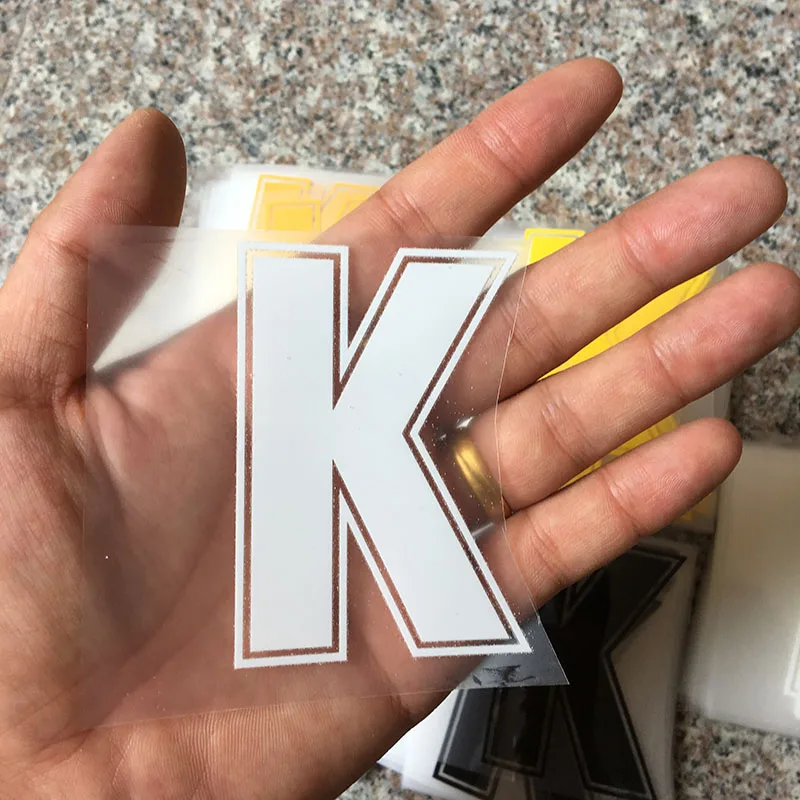 8cm K Горячая фиксация накладки для ногтей теплопередачи Горячие бирки для одежды с золотым тиснением сумка рубашка письмо номер железа на заплатках - Цвет: 8cm K