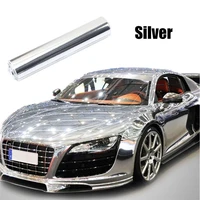 15220cm high stretchable silver chrome air bubble free mirror vinyl wrap film sticker sheet emblem car bike motor body cover