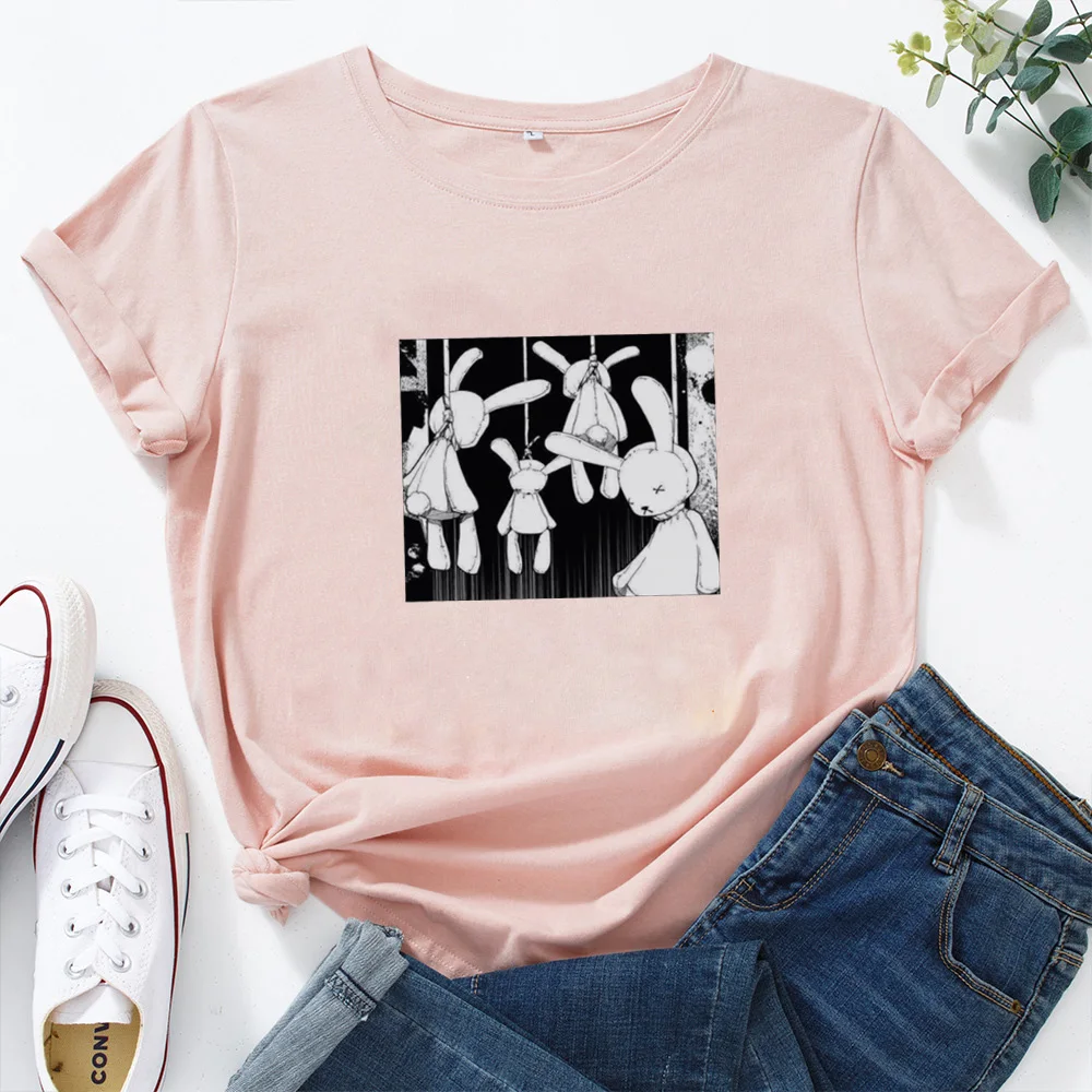 Женские футболки Y2k в стиле Харадзюку летняя Свободная Женская футболка с