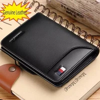 men wallet mens slim credit card holder bifold genuine leather mini multi card case slots cowhide leather wallet new