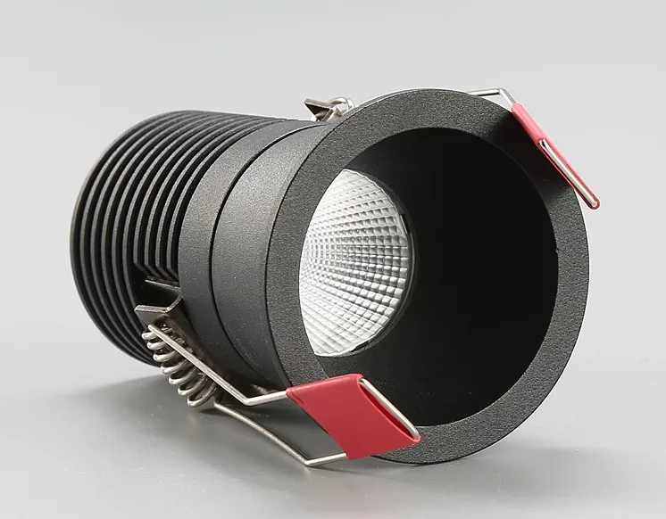 Lámpara de techo de foco LED COB regulable, luz empotrada de aluminio, redonda, AC85-265V, 5W, 7W, 9W, 12w, 15w