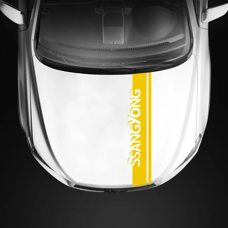 Автомобильный капот капота наклейка полосы наклейки декор для SsangYong Actyon Kyron Korando