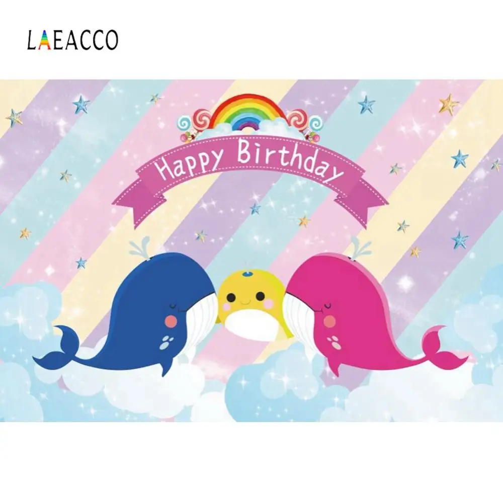 Laeacco дельфин Акула день рождения ребенка радуга индивидуальный баннер детский