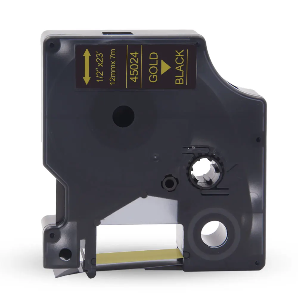 45024 Gold on Black Absonic 12 мм совместимый с dymo D1 лента этикеток для принтера лента 45013 45010 45017 45018 для производитель Этикеток Dymo LabelManager 160 280 260P - Цвет: 45024 Gold on Black