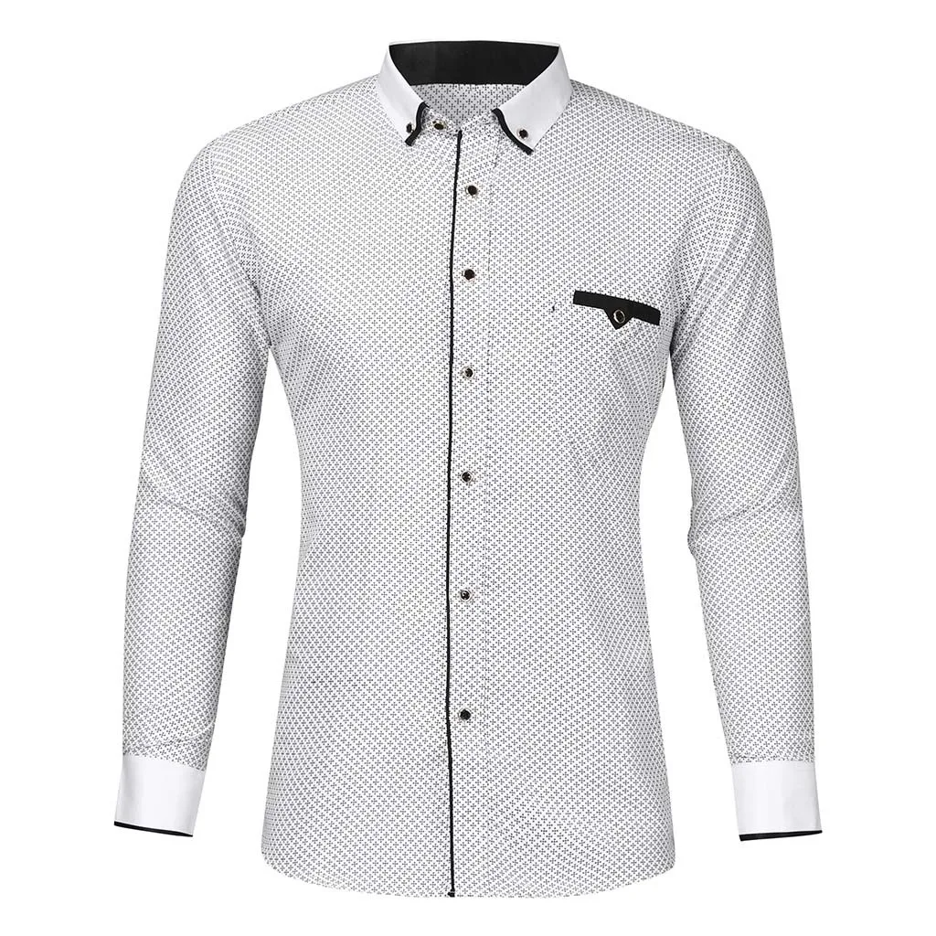 SAGACE многоцветная классическая мужская Повседневная рубашка с отворотом и