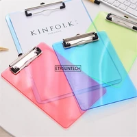 50pcs plastic clipboard metal clip writing pad file folder document holder with hanging loop stationery supply