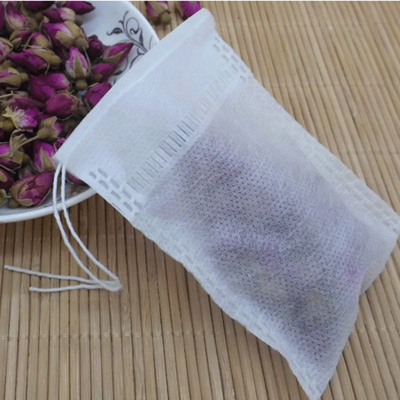 100pcs 5.3 X 7cm Empty Teabags String Heat Seal Filter Paper For Herb Loose Tea Bag