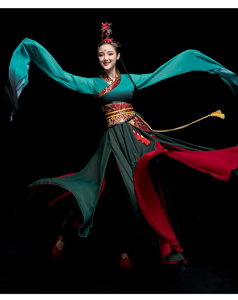 

Embroidery High quality Slender New Sleeve Classical Dancing Dress Female Elegant Modern Chinese Hanfu Adults beautiful