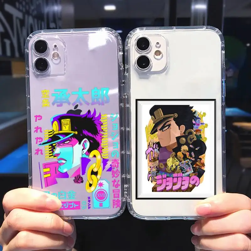 

JoJo's Bizarre Adventure JoJo Anime Phone Case For iphone 13 12 11 8 7 plus mini x xs xr pro max Transparent soft